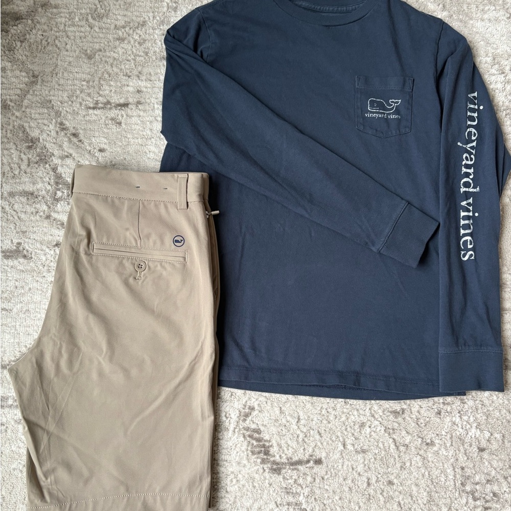 Vineyard Vines Navy and Khaki Kids Matching Set